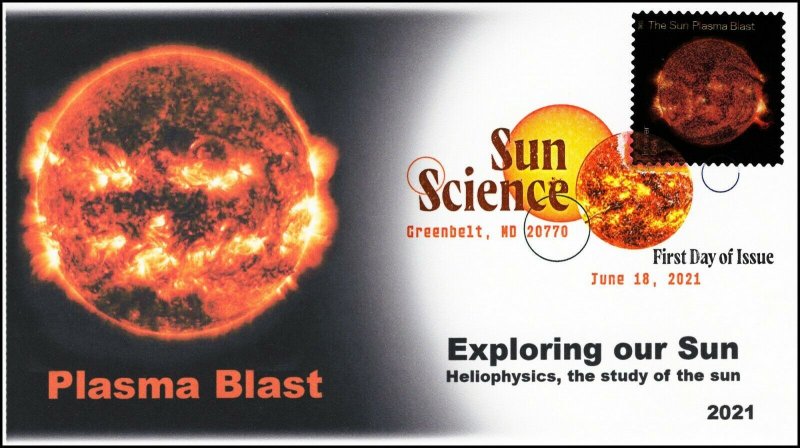 21-199, 2021, Sun Science, First Day Cover, Digital Color Postmark, Plasma Blast