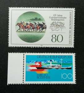Germany Mix Lot 2 125 Years Horse Racing Track Ship Vehicle 1993 (stamp) MNH