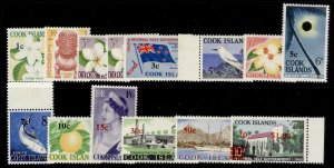 COOK ISLANDS QEII SG205-218, 1967 Decimal currency set, M MINT. Cat £65.