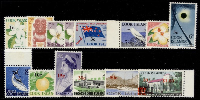 COOK ISLANDS QEII SG205-218, 1967 Decimal currency set, M MINT. Cat £65.