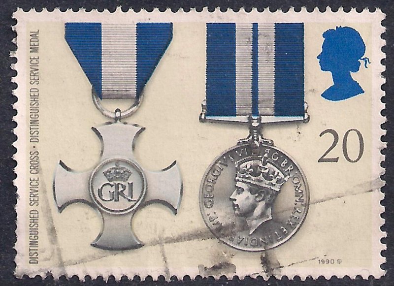 GB 1990 QE2 20p Gallantry Medals SG 1519 used stamp ( B1458 )