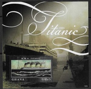 GHANA SGMS3795 2012 TITANIC MNH