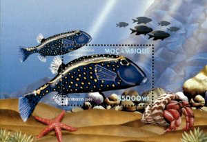 Mozambique 2001 - Sea Creatures Trunkfish - Souvenir Sheet - Scott 1416 - MNH