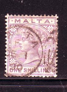 Malta Sc 13  1855 1 shilling Victoria stamp used