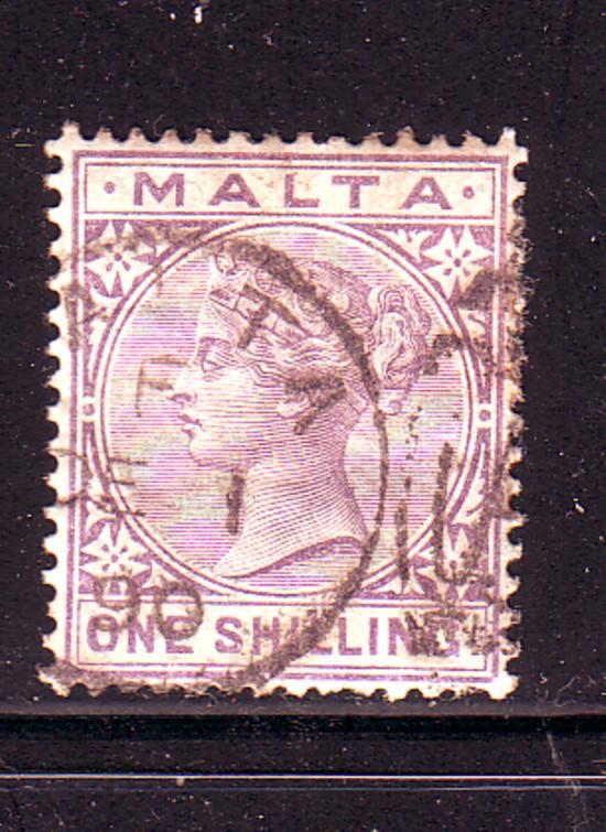 Malta Sc 13  1855 1 shilling Victoria stamp used