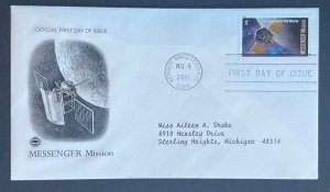 MESSENGER MISSION MAY 4 2011 KENNEDY SPACE CENTER ARTCRAFT FIRST DAY COVER (FDC)