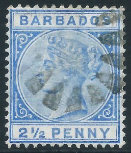 Barbados, Sc #62a, 2-1/2d Used