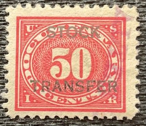 US #RD9 Used Single Stock Transfer Documentary SCV $.25