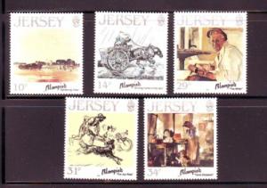 Jersey  Sc 406-10 1986 Blampied paintings stamps mint NH