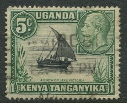Kenya & Uganda - Scott 47 - KGV Definitive -1935 - FU -Type I - Single 5c Stamp