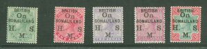 Somalia (Italian Somaliland) #O1-O5 Unused Single (Complete Set)