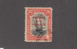 MALTA # 163 VF-2/6d LIGHTLY CANCELLED GOZO FISHING BOAT ISSUE