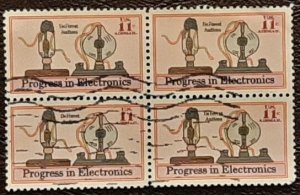 US Scott # C86; used 11c Airmail Electronics from 1973; VF ; Block of 4