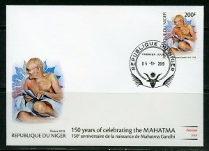 NIGER 2019  150th BIRTH OF MAHATMA GANDHI  STAMP  FIRST DAY COVER