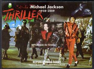 Chad 2009 Michael Jackson #4 - Thriller perf s/sheet unmo...