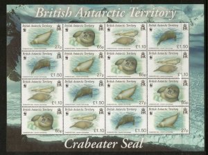 BRITISH ANTARCTIC TERR. SG506a 2009 CRABEATER SEALS  SHEETLET  MNH