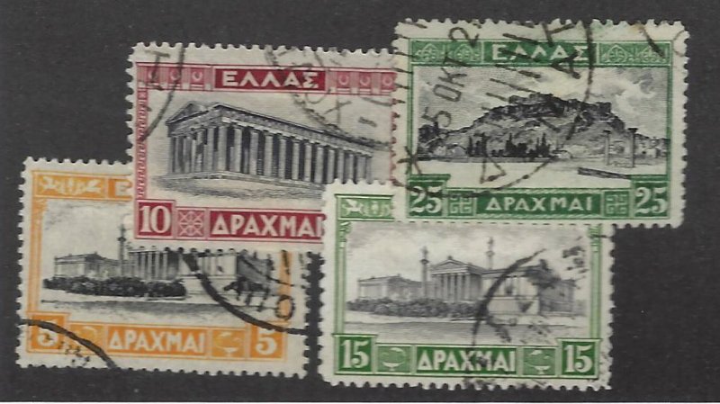 Greece  SC#331-334 Used hr F-VF SCV$45.00.....Great Opportunity!