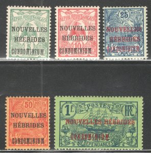 NEW HEBRIDES (French)  #6-10 Unused,  F/VF   CV $61.50 ..... 4300002