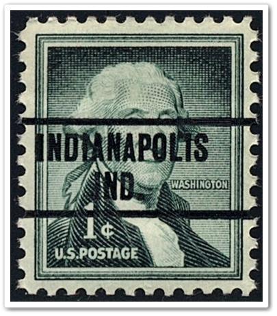 SC#1031 1¢ Washington Precancel (Indianapolis, IN) OG