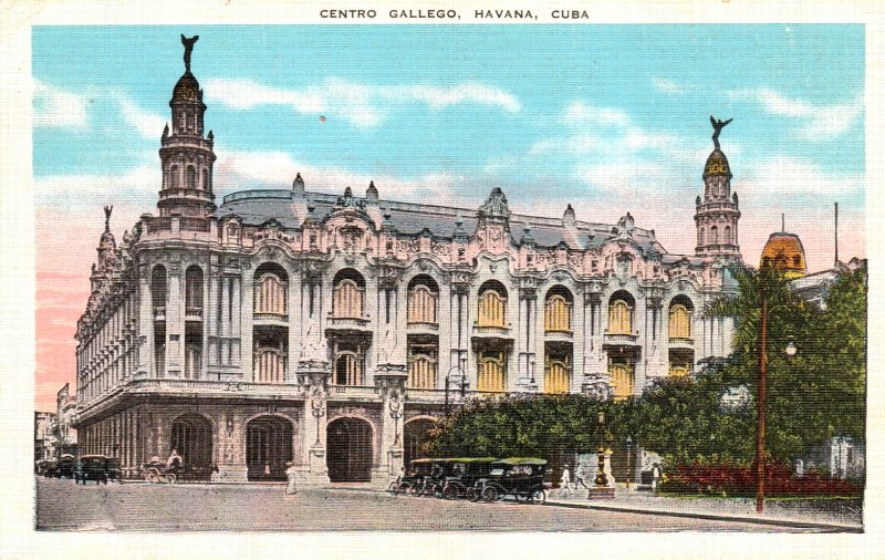 Cuba Postcard Havana Centro Gallego Unused Vintage