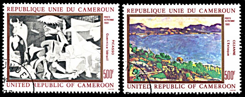 Cameroon C295-C296, CTO, Picasso and Cezanne Paintings