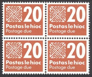 Ireland Sc# J33A MNH block/4 1985 20p Postage Due