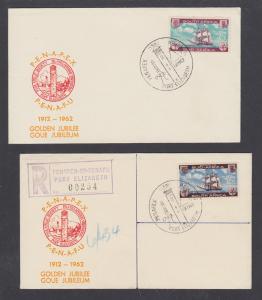 South Africa Sc 282-283 1962 Settlers Monument, cplt set on two PENAPEX covers.