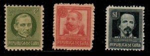 Cuba Scott 271-2 Mint NH + 273 Mint hinged