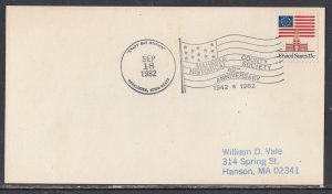 United States - Sep 1982 Oskaloosa, IA Historical Society Anniv. Cancel