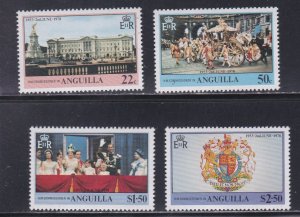 Anguilla # 315-318 & 318a, Queen Elizabeth Coronation 25th, Mint NH, 1/2 Cat.