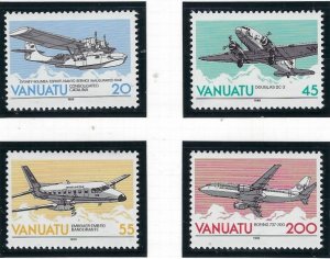 Vanuatu 501-04 MNH 1989 Airplanes (fe8714)