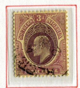 SOUTHERN NIGERIA; 1907 early Ed VII issue fine used 3d. value