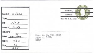 Scott# U420d    D131  UPSS#2048 US envelope.