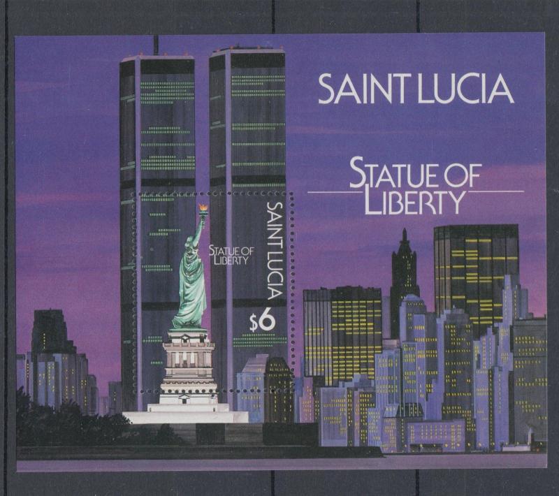 XG-I387 ST LUCIA IND - Usa, 1987 Liberty Statue MNH Sheet