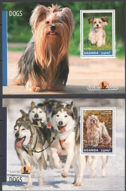 B0035 2014 Uganda Dogs Pets Fauna Domestic Animals Bl469-470 Mnh