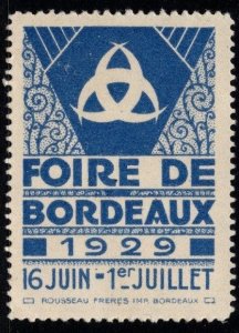 1929 France Poster Stamp Fair Of Bordeaux June 16-July 18 MNH