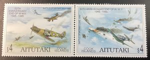 Aitutaki #510 Mint Pair Air Battles 50th Anniversary End of WWII 1995