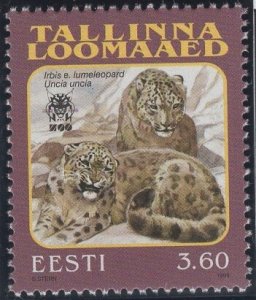Estonia 1999 MNH Sc 357 3.60k Snow leopard Tallinn Zoo