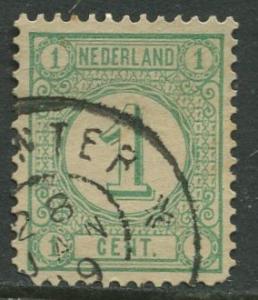 Netherland - Scott 35 - Numerals -1876- Used - Single 1c stamp