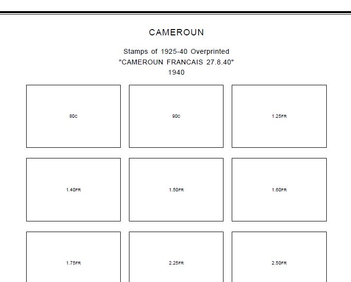 CAMEROUN STAMP ALBUM PAGES 1863-2011 (168 PDF digital pages)