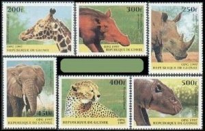 Guinea 1389-1394, 1395, MNH. Wild Animals, 1997.