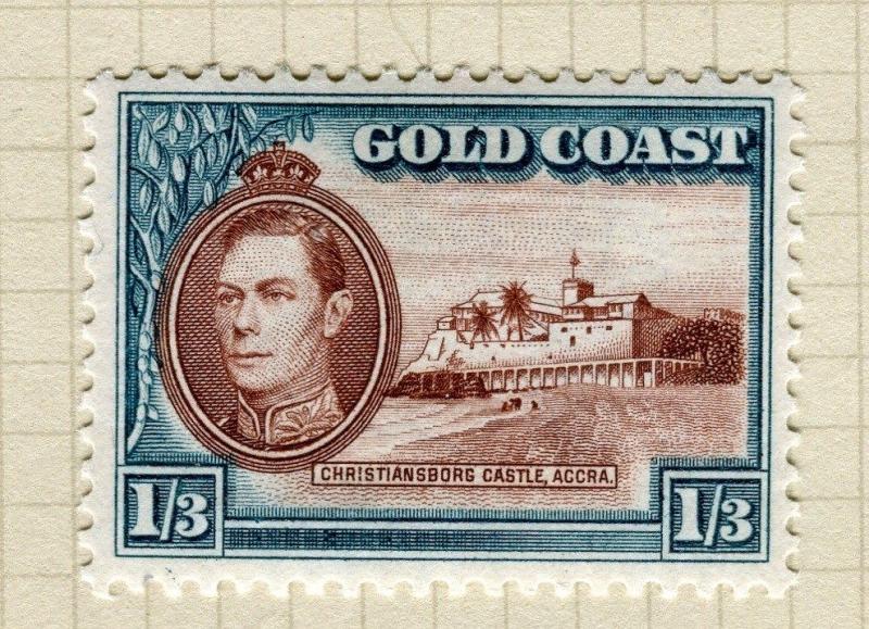 GOLD COAST;    1938 early GVI issue fine Mint hinged 1s.3d.  value