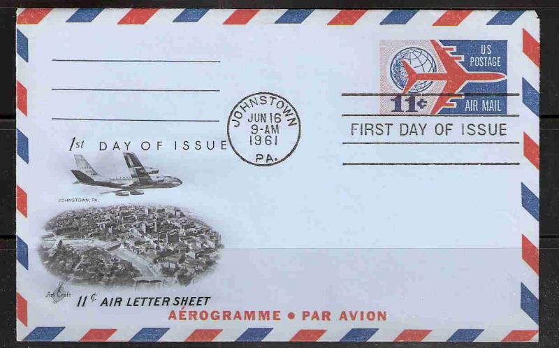 U.S. UC35 Jet Airliner Letter Sheet FDC (ArtCraft)