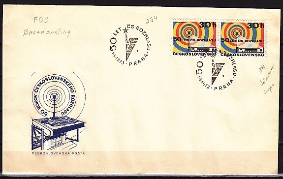 Czechoslovakia, Scott cat. 1889. Radio Broadcasting issue. First day cover. ^