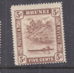 BRUNEI, 1933 Script CA, 5c. Chocolate, lhm.