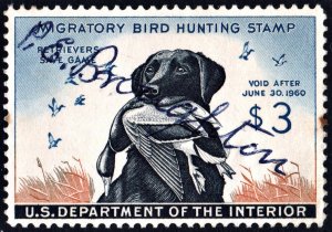 RW26 $3.00 Labrador with Mallard Duck Stamp (1959) Used