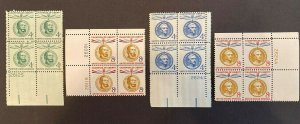 US Stamps- SC# 1062/1175 - Champions of Liberty - Plate Blocks - CV $17.45