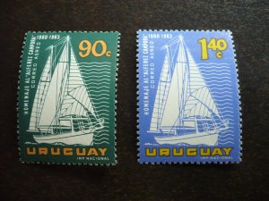 Stamps - Uruguay - Scott# C256-C257 - Mint Never Hinged Set of 2 Stamps