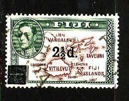 Fiji-Sc#136- id9-used 2&1/2p on 2p-Maps-KGVI-1941-