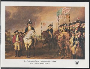 US Cat # 1686, Surrender of Cornwallis, Mint Sheet, M-NH*-